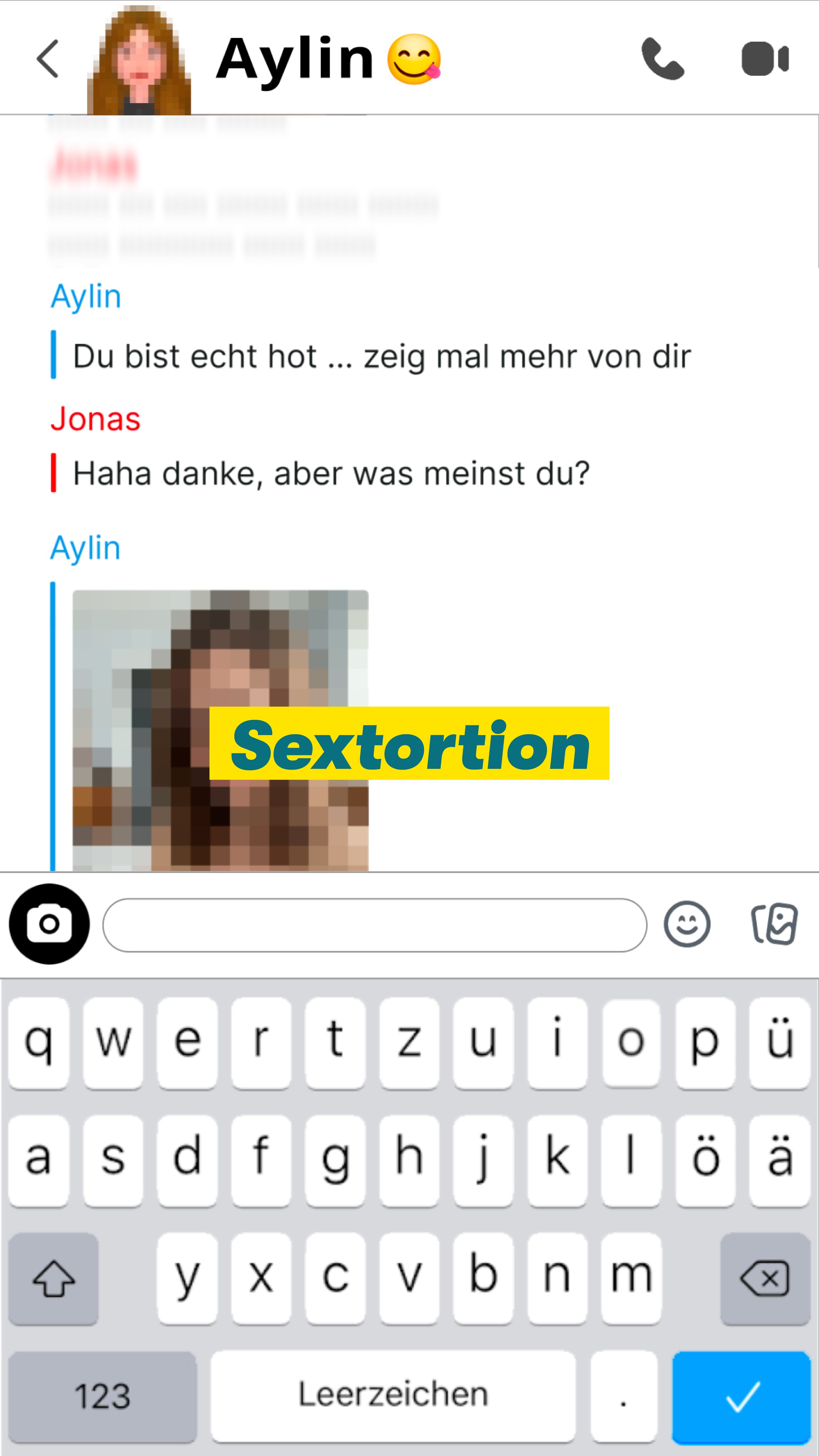 Sextortion ist eine Form digitaler Erpressung. Bei Sextortion lernen Kinder und Jugendliche oftmals eine fremde Person über ein soziales Netzwerk wie Snapchat, Instagram, TikTok oder Discord oder auch über Dating-Plattformen kennen. 

Die Täter und Täterinnen versuchen, Kinder und Jugendliche dazu zu überreden, ihnen intime Fotos oder Videos zuzusenden oder sich vor der Webcam auszuziehen und sexuelle Handlungen an sich selbst vorzunehmen. Dabei zeichnen sie die sexuellen Handlungen auf. Im Anschluss drohen die Täter und Täterinnen, das Material im Internet zu veröffentlichen. Häufig verlangen die Täter oder Täterinnen Geld; nicht selten werden auch weitere Nacktaufnahmen oder sexuelle Handlungen erpresst. 

Sextortion ist strafbar. Sprich mit Kindern und Jugendlichen darüber. Sichert Beweise und zeigt Sextortion an. Wie das geht: nicht-wegschieben.de (Link im Profil) 

#NichtWegschieben #Missbrauchsbeauftragte #UBSKM #BMBFSFJ #Sextortion
