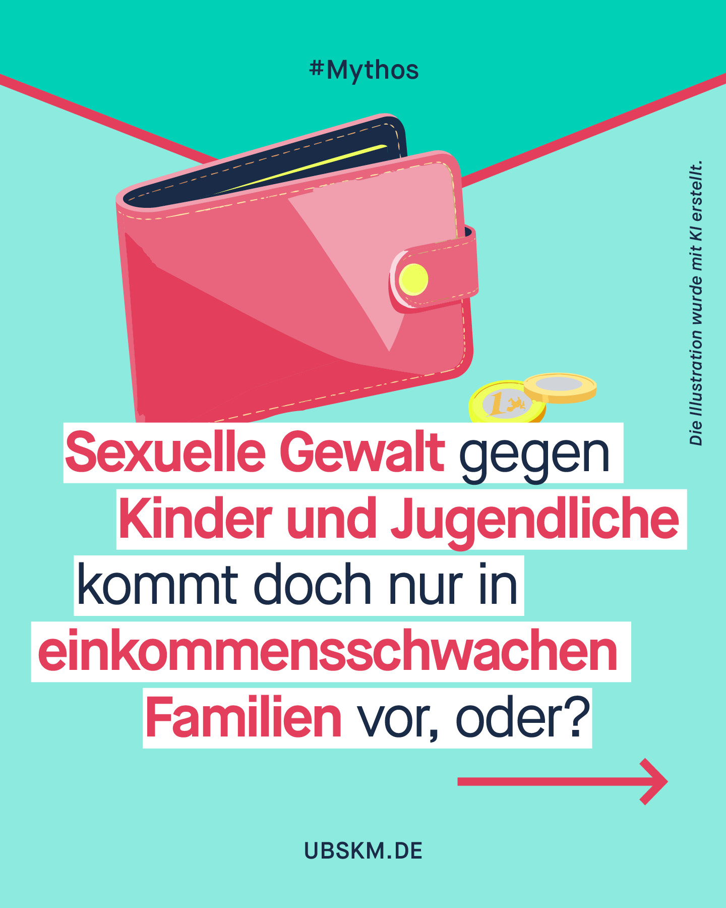 !B Viele Kinder in Deutschland wachsen in Armut auf. Aber bedeutet das auch, dass diese Kinder stärker von sexueller Gewalt betroffen sind als ihre Schulkamerad*innen aus wohlhabenderen Familien? 

Die Antwort lautet klar: Nein. Sexuelle Gewalt kommt in allen sozialen Schichten vor – unabhängig von Einkommen oder Bildung. 

👉 Es ist wichtig, nicht in Schubladen zu denken. Entscheidend ist, hinzuschauen, zuzuhören und Hilfe und Unterstützung zu ermöglichen, wenn dir etwas komisch vorkommt. 

#GemeinsamGegenMissbrauch #Missbrauchsbeauftragte #Prävention #Mythos