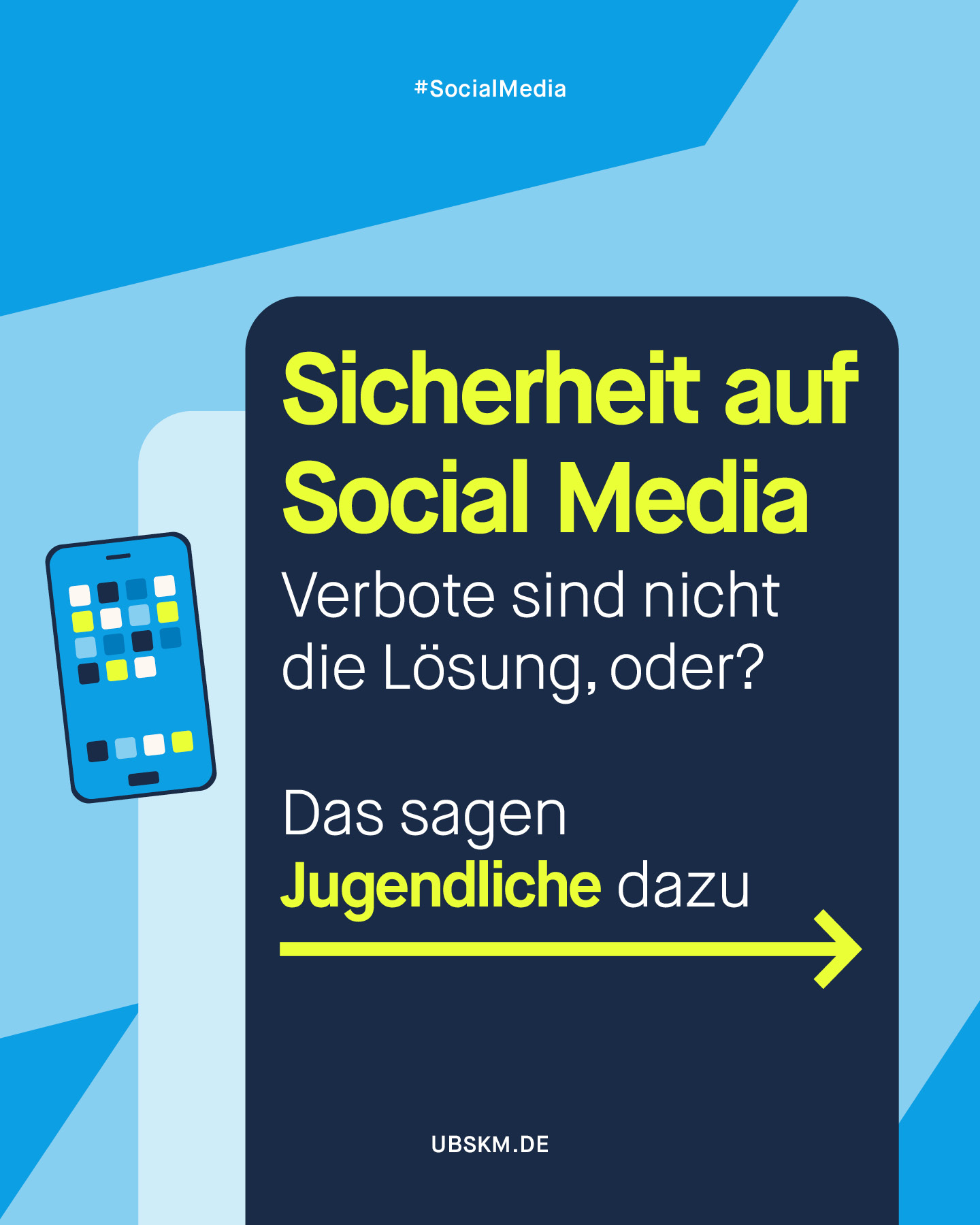 !B Wenn man Jugendliche zum Thema Sicherheit auf Social Media befragt, sind Verbote keine Lösung – das zeigt eine aktuelle, repräsentative Umfrage unter 14- bis 16-Jährigen, die im Auftrag von @unicef_deutschland​ durchgeführt wurde. Jugendliche sehen hier die Plattformbetreiber in der Pflicht, für Jugendschutz zu sorgen, und wünschen sich bessere Filter, klarere Schutzeinstellungen und leicht zugängliche Hilfsangebote. 

Einige Plattformen bieten bereits erweiterte Schutzfunktionen für Kinder und Jugendliche. Ein Beispiel ist die Elternaufsicht bei den Teen-Konten (für Nutzer unter 18 Jahren) von Instagram. Dort können Eltern sehen, mit wem ihre Kinder zuletzt Kontakt hatten, die Nutzungszeiten überprüfen und die Sicherheitseinstellungen anpassen. Voraussetzung hierfür ist jedoch, dass bei der Profilerstellung das tatsächliche Alter angegeben wird. 
 
Umso wichtiger ist die Rolle von Eltern und Erziehungspersonen. Sie benötigen Wissen, um Kinder und Jugendliche beim sicheren Umgang mit sozialen Netzwerken unterstützen zu können. Hilfreiche Tipps und Orientierung zur Medienerziehung @initiative_schau_hin​. 

Was haltet ihr von der Debatte über Social-Media-Verbote und Altersbeschränkungen? 💬 
 
#Jugendschutz #UBSKM #Missbrauchsbeauftragte #Prävention #DigitaleGewalt