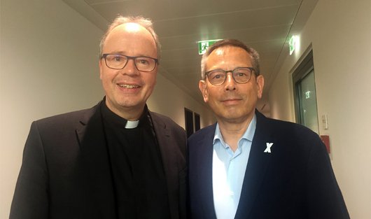 Bischof Dr. Stephan Ackermann und der Unabhängige Beauftragte für Fragen des sexuellen Kindesmissbrauchs Johannes-Wilhelm Rörig