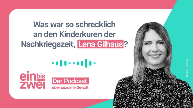 Teaserbild zur Folge 65 des Podcasts mit PortraitfotoLena Gilhaus und Podcasttitel "Was war so schrecklich an den Kinderkuren der Nachkriegszeit, Lena Gilhaus?"