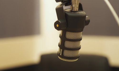 Mikrofon in einem Aufnahmestudio