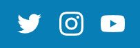 Abbildung Social-Media-Logos: Das Logo von Twitter einen kleinen Vogel, das Logo von Instagram ist ein Foto-Apparat und Youtube hat ein Play-Symbol als Logo.